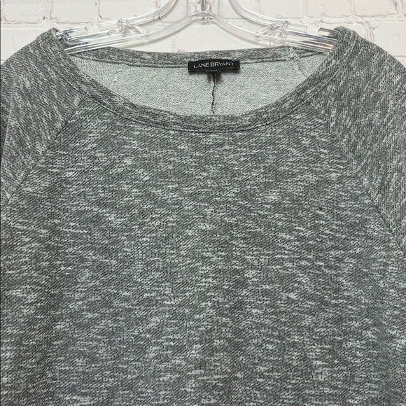 Lane Bryant Heathered Grey Terry Sweatshirt - Picture 2 of 10